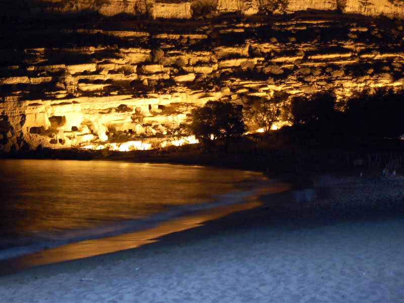 Matala Beach at night