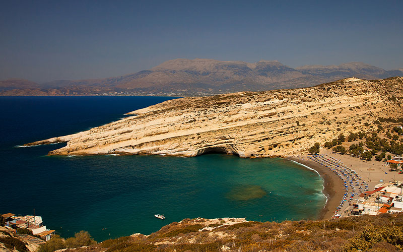 Matala Beach in Crete - AwesomeGreece - Top Greek Islands 