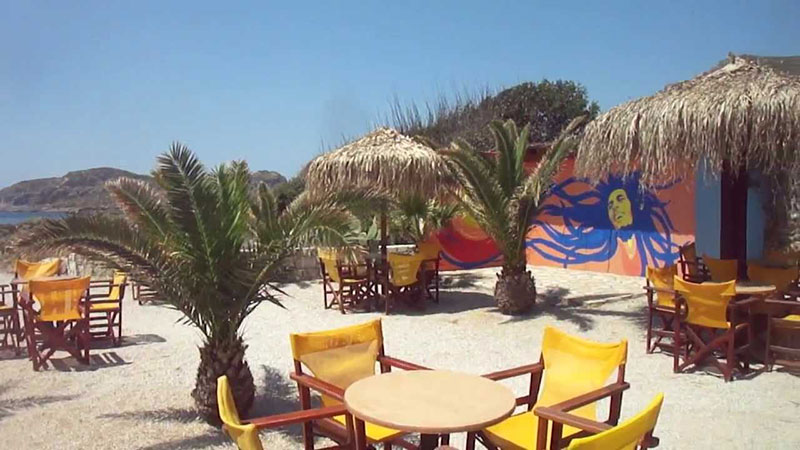 The orange-blue bar in Falassarna beach, Crete