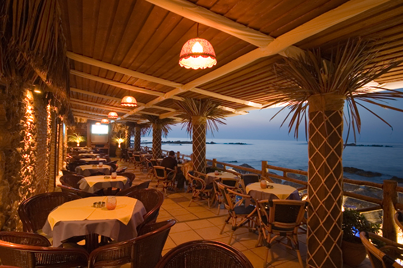 Bamboo cafe with wonderful sea-view in Kalamaki Beach Crete