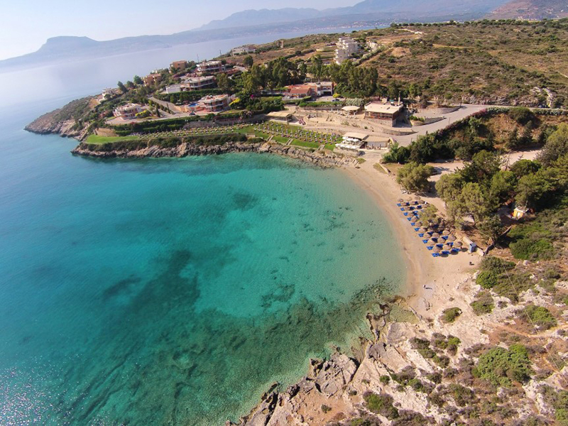 Loutraki Beach In Crete from above
