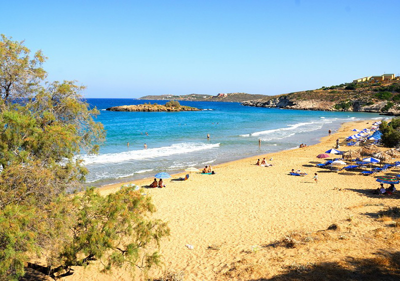 The organized Kalathas Beach Crete