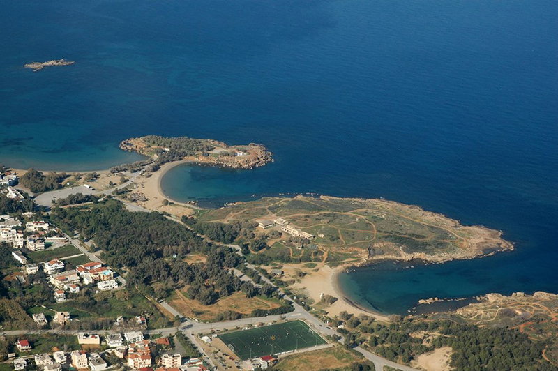The peninsulas shaped in Agioi Apostoloi Beach In Crete