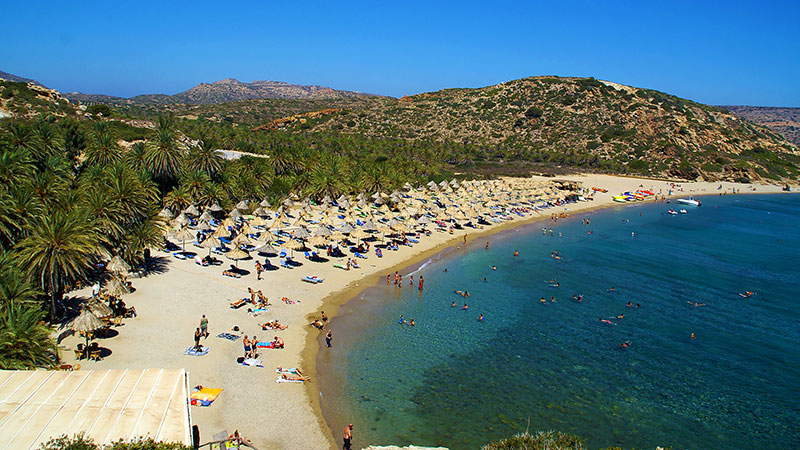 "Vai", one of the Blue Flag Beaches Crete