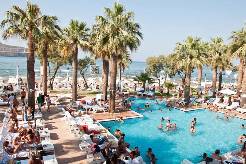 Beach Bar in Agia Marina Beach in Crete