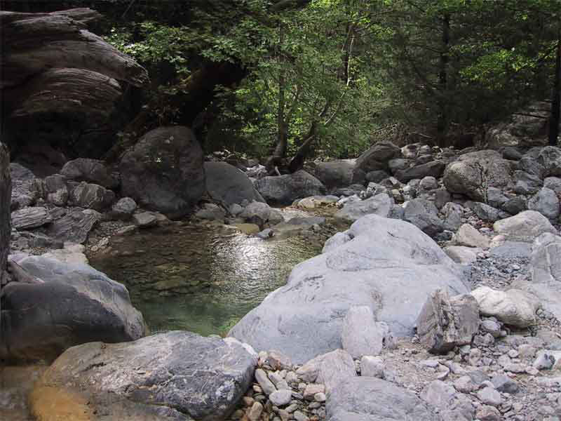 The river crossing Samaria Gorge