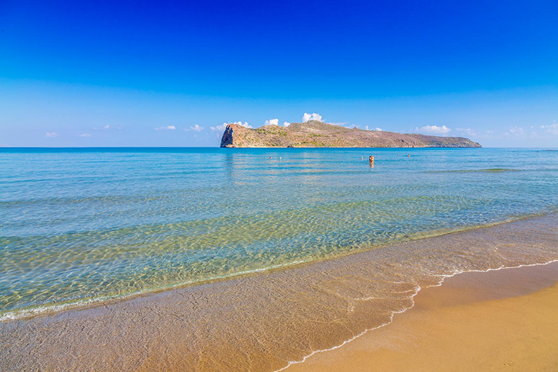 Thodorou Islet opposite Agia Marina Beach in Crete
