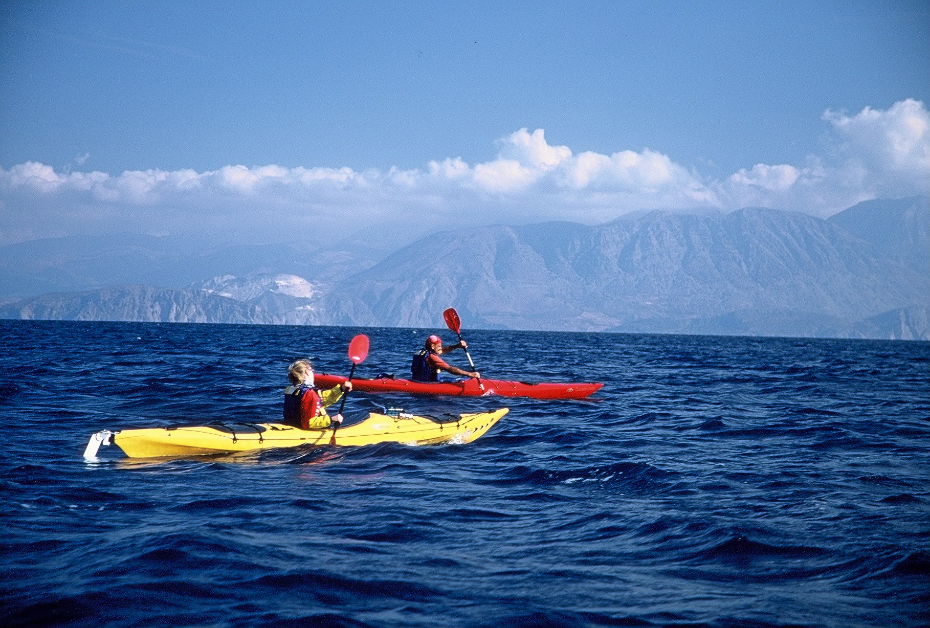 Approaching Spinalonga island on sea kayak