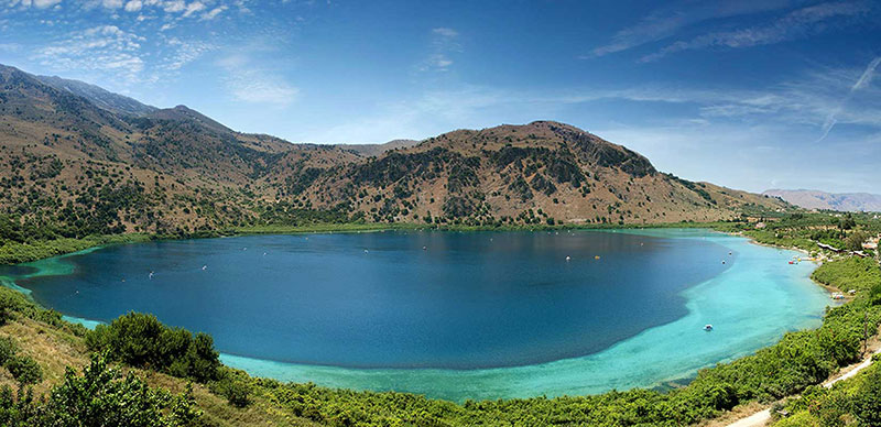 Kournas lake with fresh water in Crete