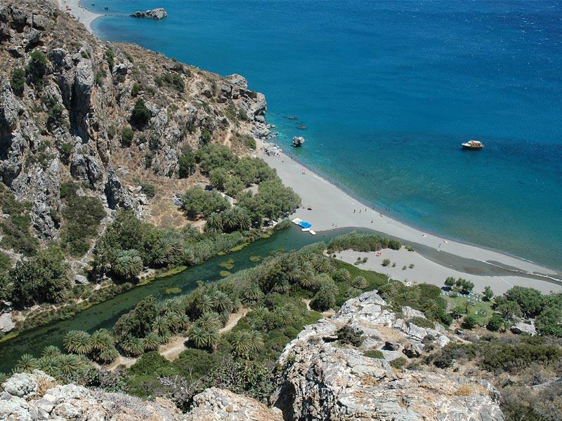 Kourtaliotiko Gorge ends in the amazing beach of Preveli