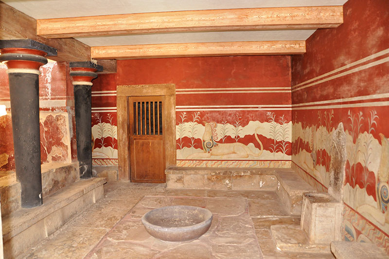 The Throne Room of King Minos in knossos in crete