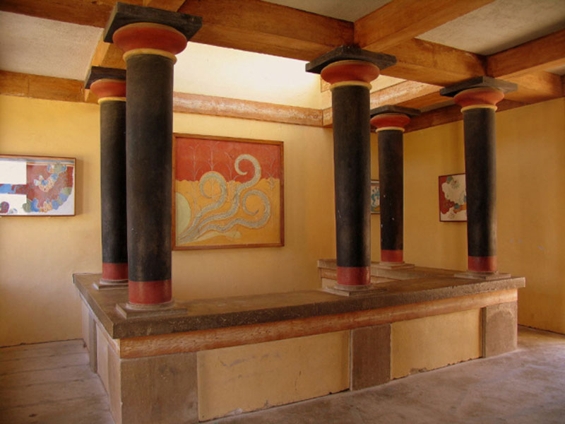 The room with mural copies above the Throne Room