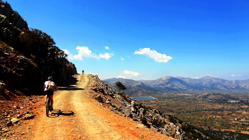 Mountain biking in Lasithi Plateau is a really unique experience